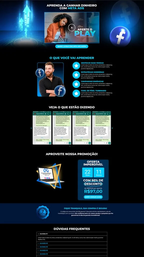 landing page curso online mg digital